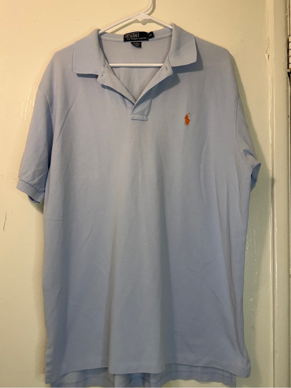 Polo Ralph Lauren Light Blue Men's XL Pique Cotton Short Sleeve Polo Shirt